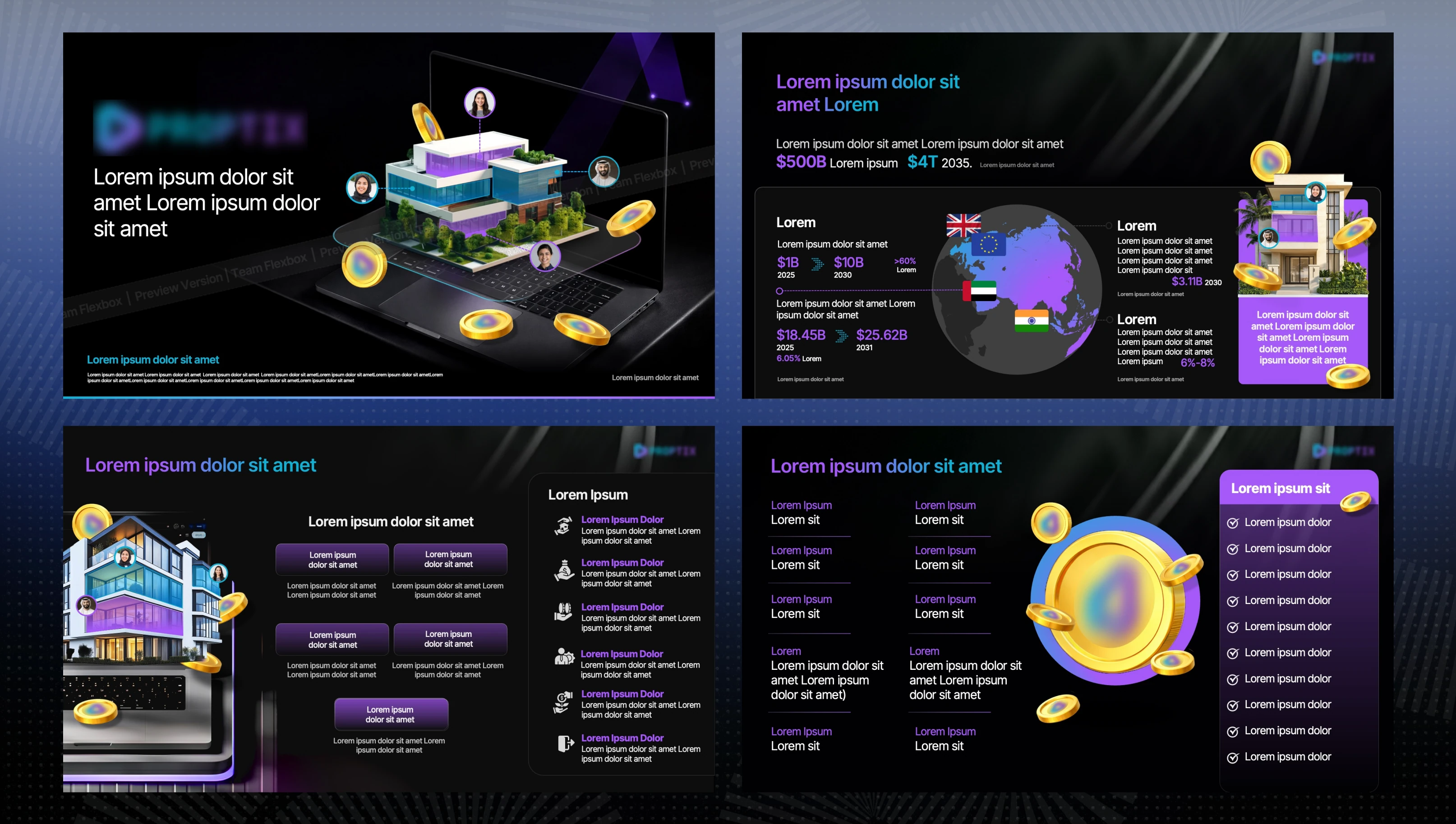Blockchain Real Estate pitch deck slide 1